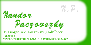 nandor paczovszky business card